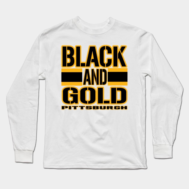 Pittsburgh LYFE Black and Gold True Football Colors! Long Sleeve T-Shirt by OffesniveLine